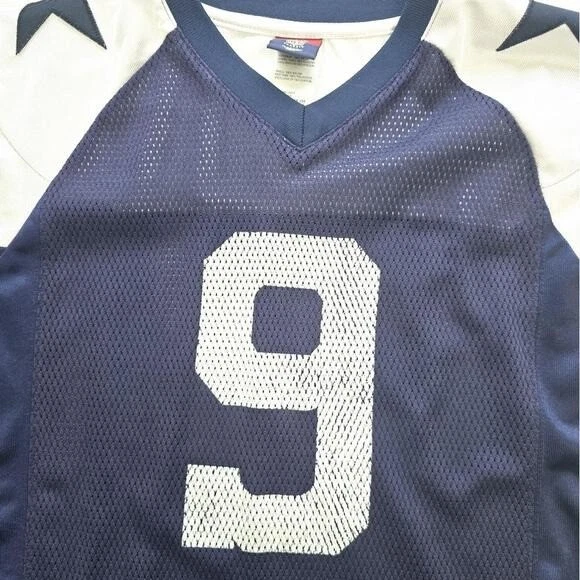 Camiseta de futebol juvenil Reebok NFL Classic Gridiron #9 azul branca G grande - Imagem 2 de 4