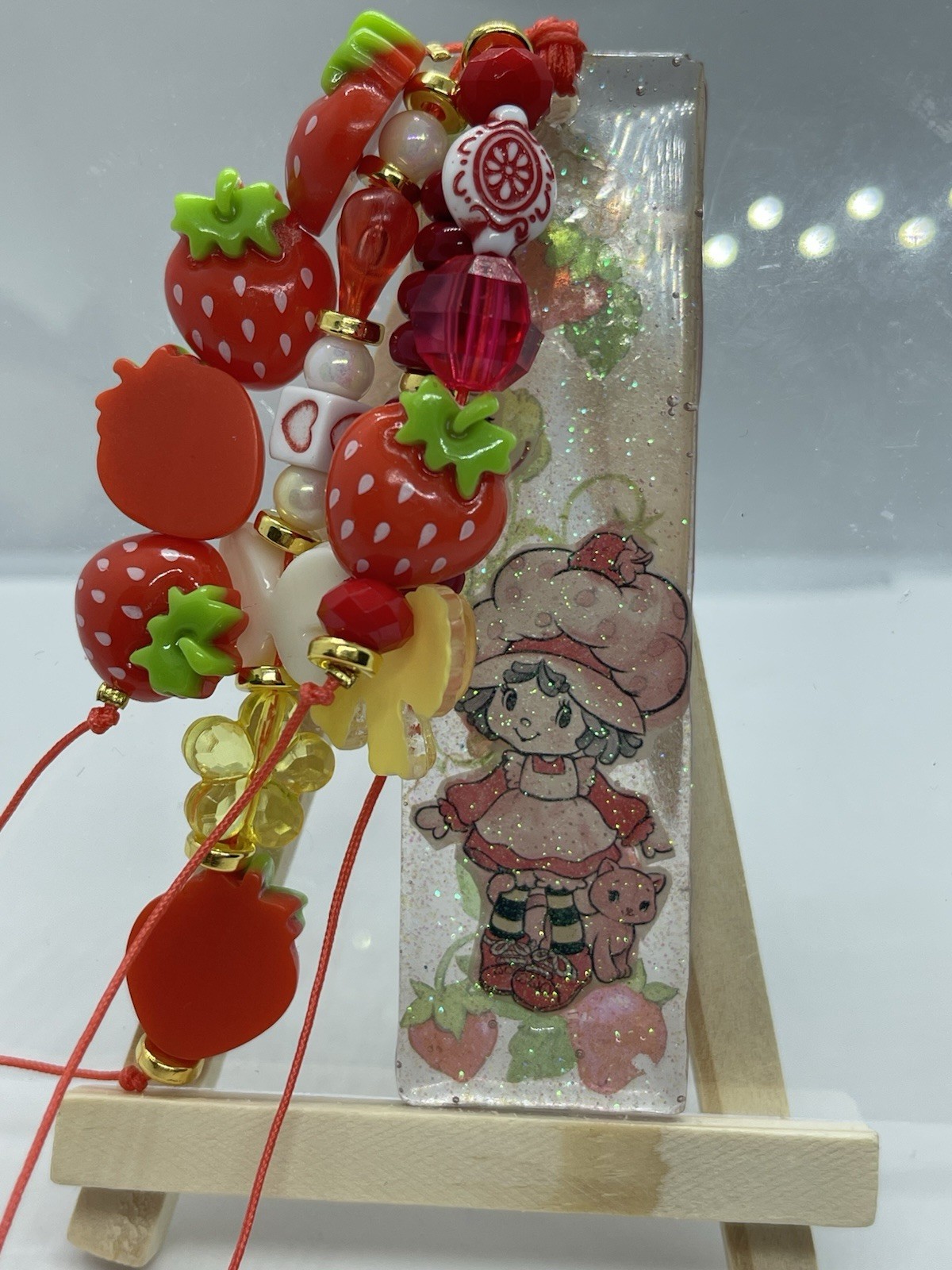 Custom Acrylic Bookmark Charm resin Strawberry Shortcake Inspired 1 Piece