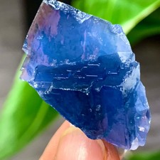 22G Rare Blue Green Purple cubic fluorite mineral crystal sample/Zhejiang