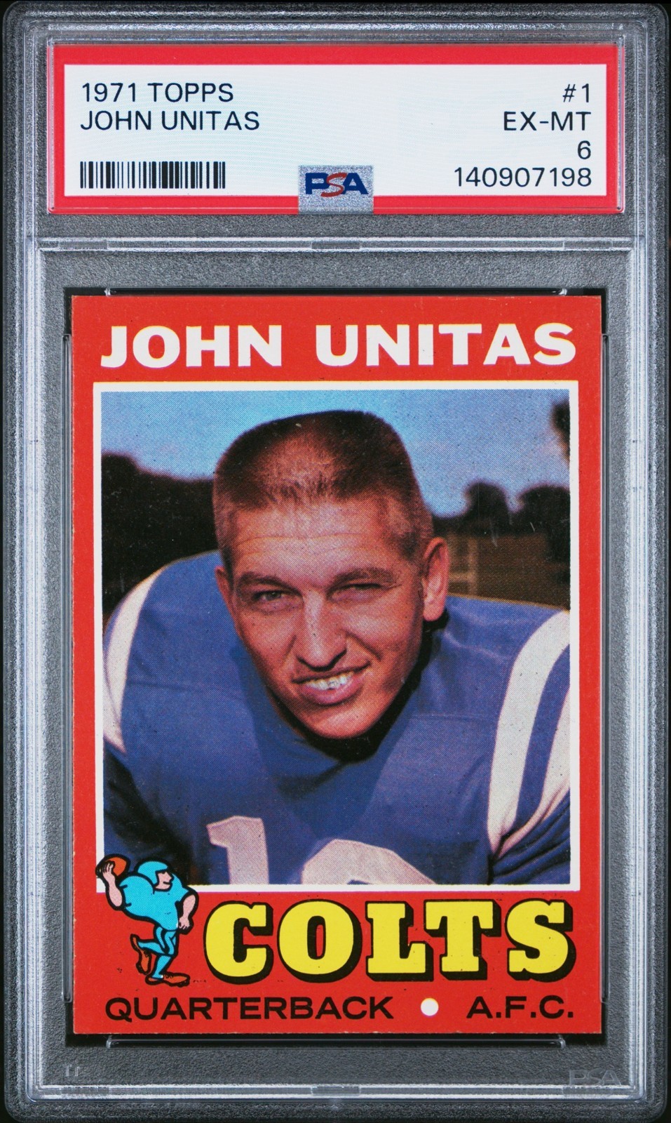 1971 Topps #1 John Unitas PSA 6 EX-MT Baltimore Colts Football Card