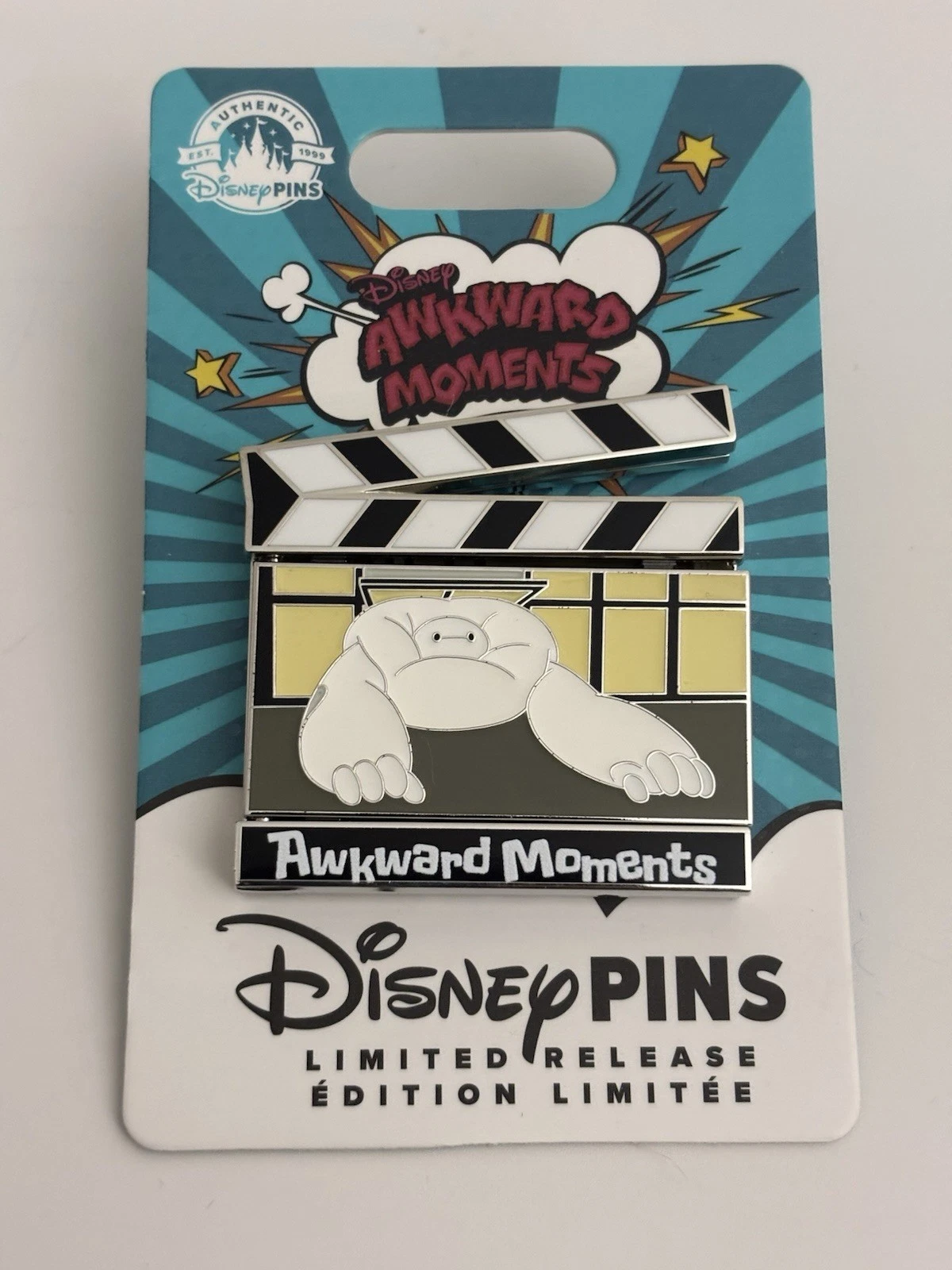 Disney Pin Awkward Moments Clapboard Big Hero 6 Baymax Mochi Slider LR #154934