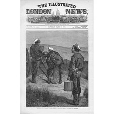 ZULU WAR Gatling Gun Practice at Fort Pearson - Antique Print 1879