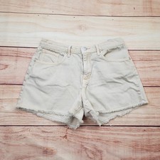 Old Navy Beige Frayed Hem Denim Shorts Girls 14 Plus Adjustable Waist Kids