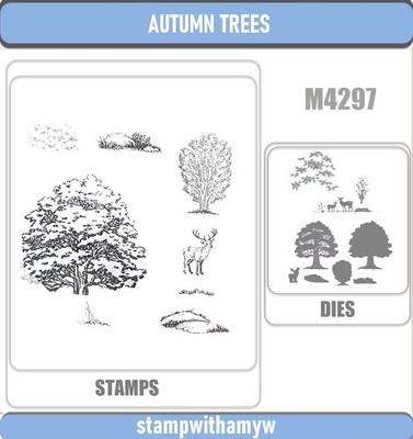 AUTUMN TREES Cutting Dies and  Stamps Scrapbook DIY Greeting Card Handmade