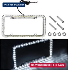 12V 48 LED Color Light License Plate Frame, Acrylic Plastic Licence Plate Cover