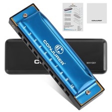 Blues Harmonica for Beginners Adult 10 Holes C Key Diatonic Harmonica for Pra...