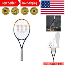 Profile Wilson Adult Tennis Racket - Lightweight, Grip Size 4 3/8", Blue/Orange