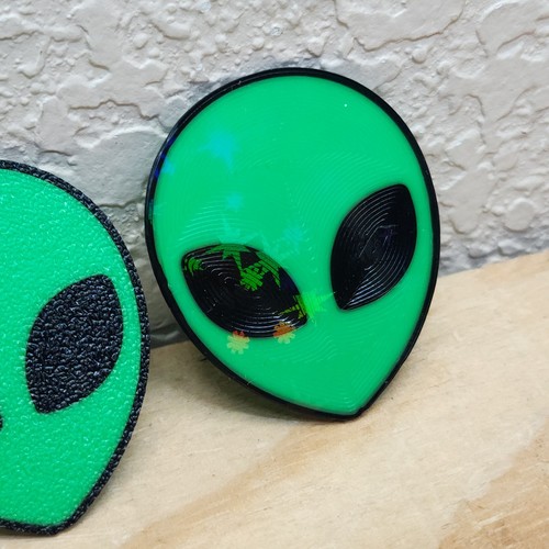 Alien Face 3 Pc Charms For Crocs Different Holographic Patterns See Pics/Video - Picture 4 of 6