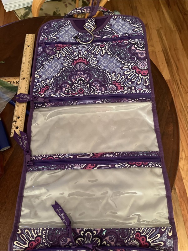 VERA BRADLEY Hanging Makeup Organizer LILAC TAPESTRY Travel Cosmetic 
