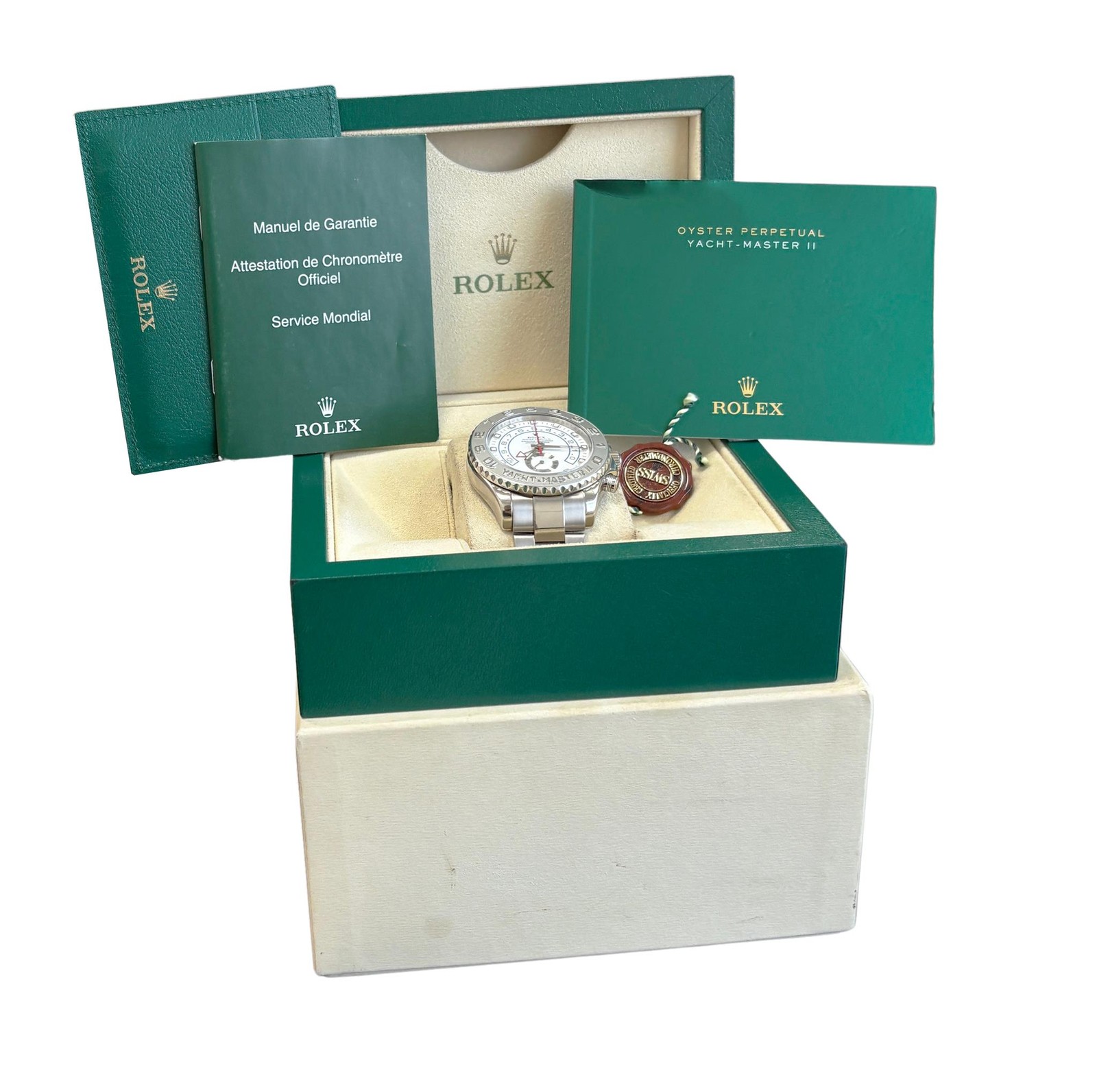 Rolex Yacht-Master II 18K White Gold Platinum Oyster Platinum 116689 44mm BOX image 2