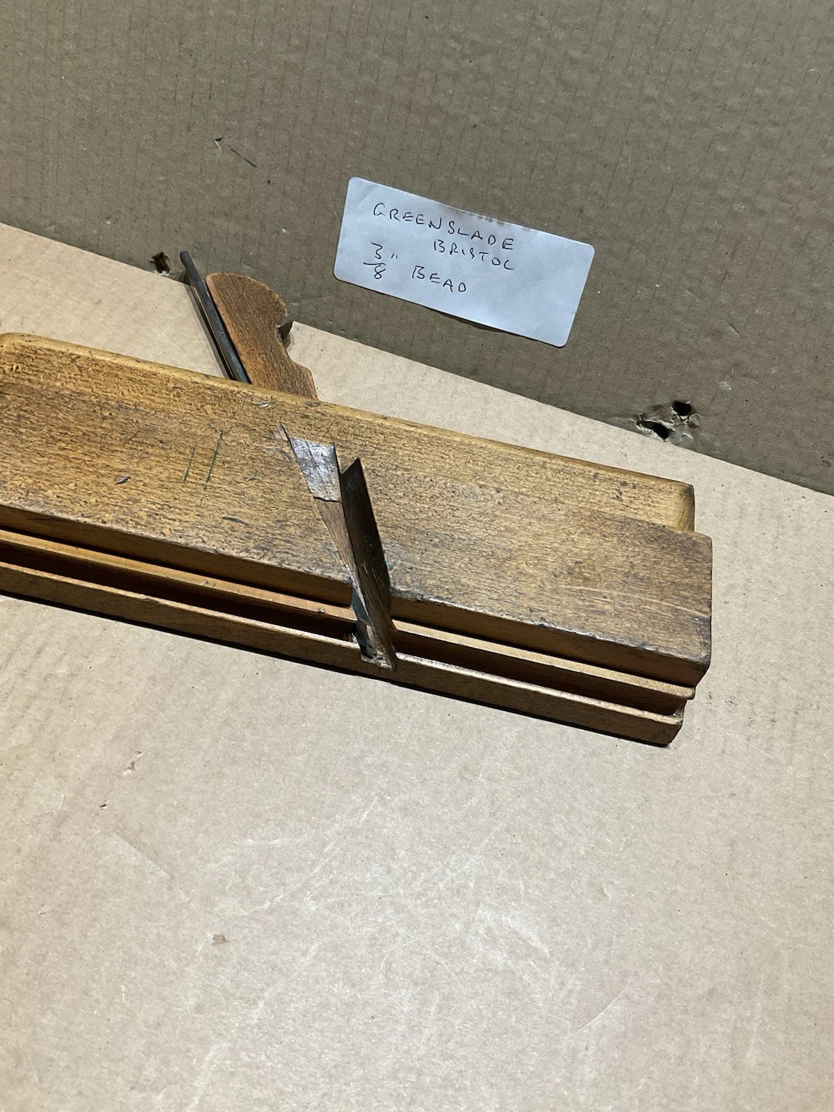 GREENSLADE 3/8 Bead Moulding Plane Made In England Vintage Woodworking Plane