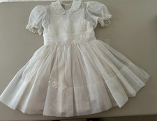Vintage First Communion Dress with Underdress, Petticoat  Veil