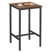 VASAGLE Bar Table 23.6 x 23.6 x 41.7 Inches Rustic Brown and Ink Black