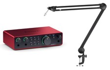 Focusrite Scarlett 2i2 4th Gen Studio Recording USB Audio Interface Boom Arm