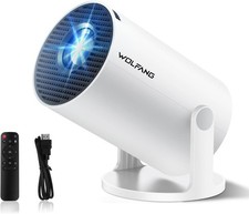 1080P Mini Projector WiFi 6 Bluetooth Smart Built-In Apps HDMI 180°