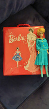 1962 Mattel Vtg Barbie Midge Red Vinyl Case w/ Doll Accessories by Ponytail