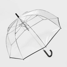 Bubble Umbrella - Clear: Auto-Open Solid Plastic Handle, 52" Span