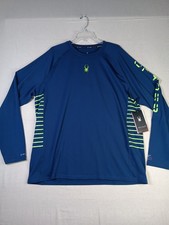 NWT Spider Swim Long Sleeve Rash Guard XL Blue 30 UPF Quick Dry Beach Surf
