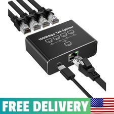 LAN Splitter 1 To 4 1000 Mbps Ethernet Splitter, LAN Switch 4 Port With Type-C P