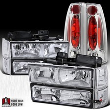 Fit 94-98 GMC C10 Pickup Sierra Chrome HeadLIGHT Bumper Corner LIGHT+Tail Lamp