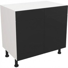 Fully Assembled Kitchen 900mm Base Unit Matt Black Drawer Line Base Cabinet