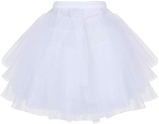 Sottoveste per Bambina,3 Cerchi Ragazza Sottogonna Floreale Elastica Mezza Scivo