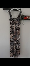 West One Brown & Black Floral Twist Front Maxi Dress Size 8/10 Approx