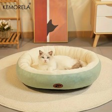 Plush Oval Pet Bed Warm Snuggle Nest for Cats and Small Dogs