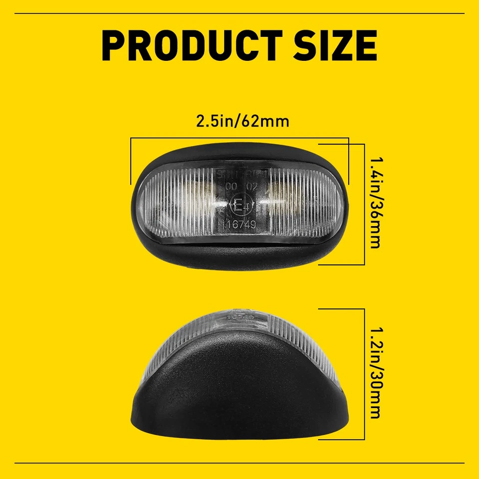 10-100X LED Amber Red Clearance Lights Side Marker Lamp Trailer Truck Caravan - image 2 of 4