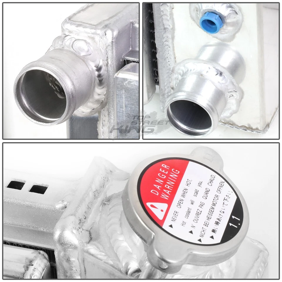 Cubierta de ventilador de radiador de carreras de aluminio de 3 filas de 12 V para Chevy GMC Cadillac Buick 85-16 Foto 4 de 4