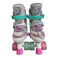 SULIFEEL Arco Iris Unicornio 4 Tamaño Ajustable Iluminado Patines para Niñas M