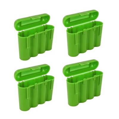 EBC Battery AA AAA CR123A Green Holder Storage Cases (Pack of 4)