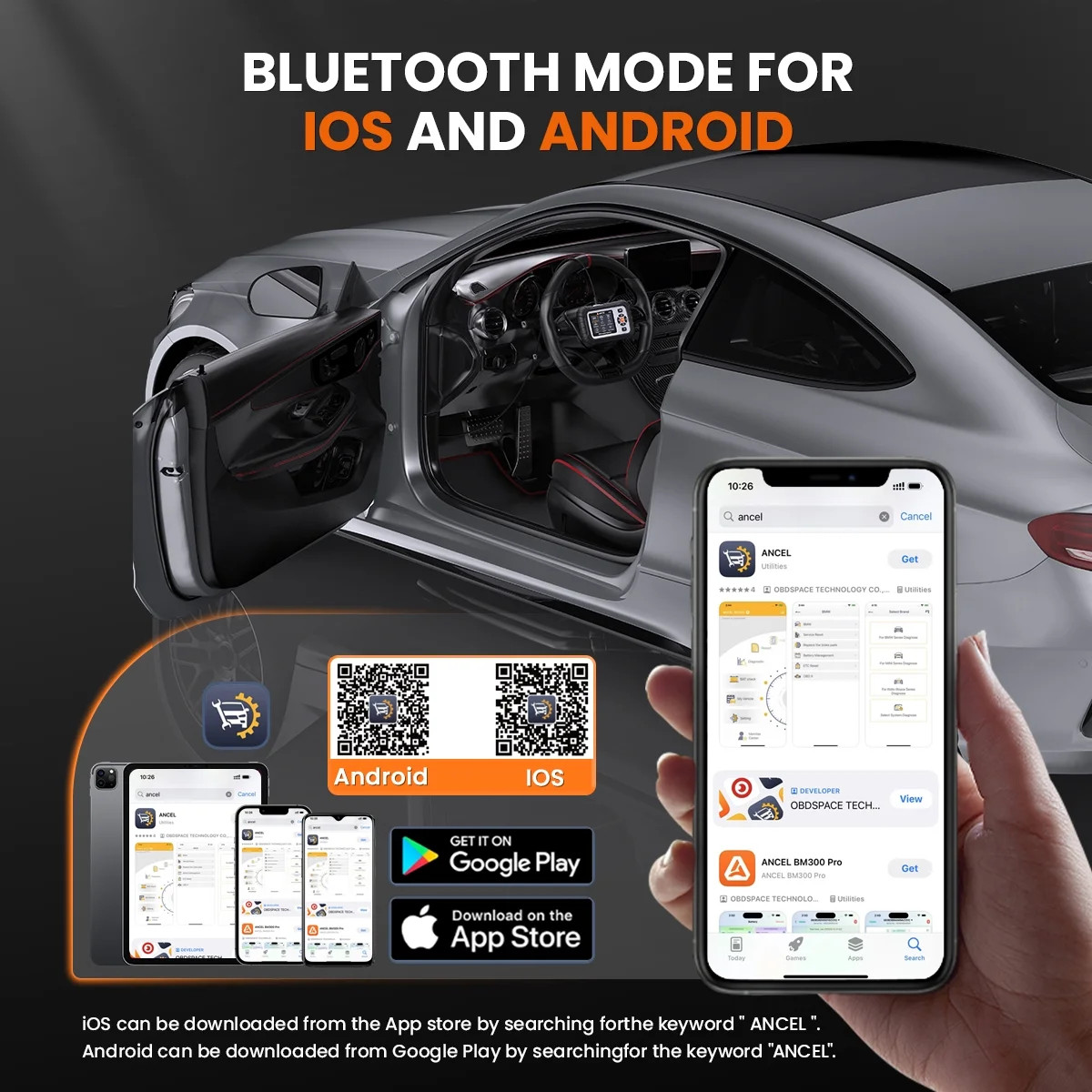 ANCEL AD710 Engine ABS SRS Battery Test Car Diagnostic Scanner ABS Bleeding EPB