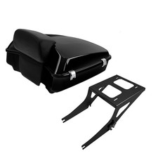 Vivid Black Chopped Trunk Backrest Mounting Rack for Harley Fat Boy 2008 2017