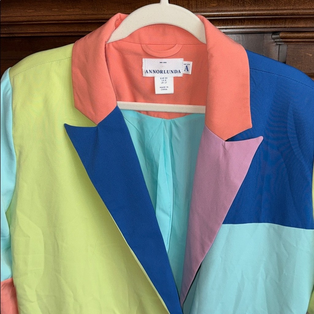 Statement ASOS bold color block patchwork jacket … - image 3