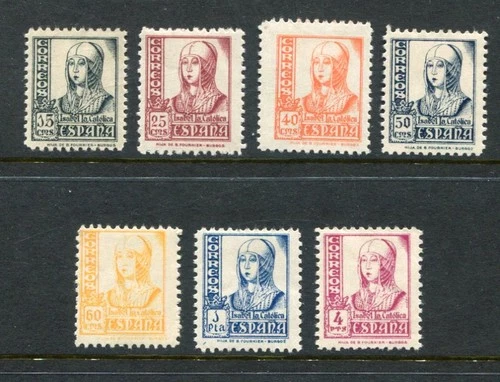 SPAIN 1937 ISABELLA MH to 4 Pesetas 7 Stamps