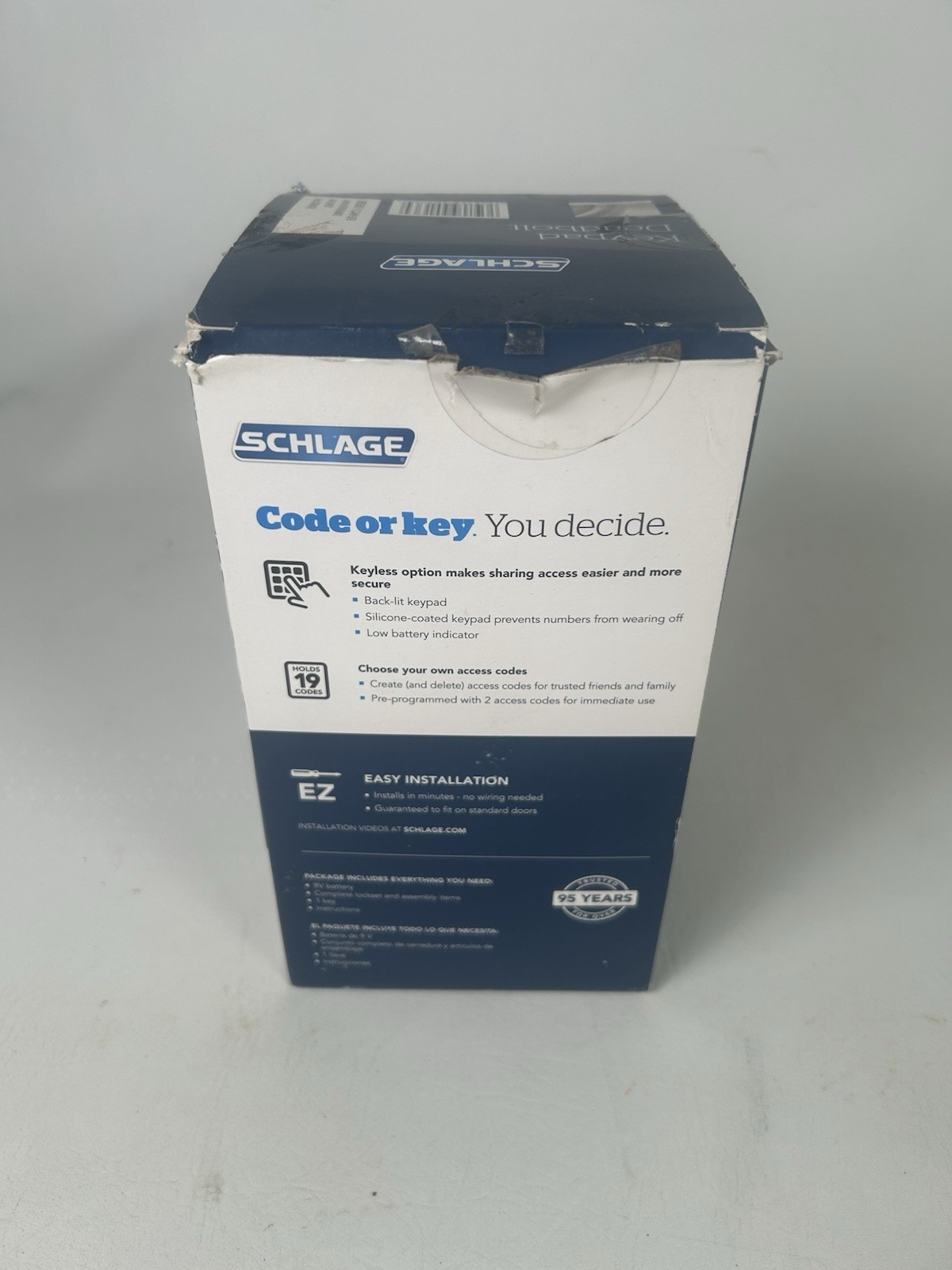 Schlage BE365VCAM619 Camelot Keypad Deadbolt - Satin Nickel UNSEALED