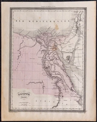 1860ca - Carte géographique ancienne de l’Égypte ancienne - Gravure - Vuillemin - Photo 1/4