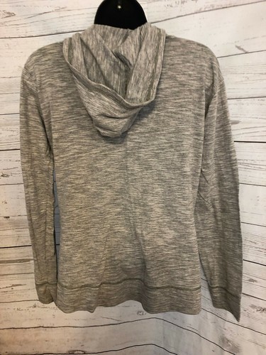 Hanes Women’s Gray Marled Drawstring Cotton Blend Full Zip Hoodie Size S - Picture 3 of 6