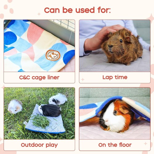 Premium Blush Fleece Guinea Pig Bedding - Ultra-Plush Reusable Liner 27x27 - Picture 7 of 10