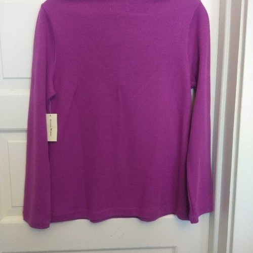 Studio Works fushia purple NWT Small-Med long sleeves Women Cotton Polyester top - Picture 2 of 5