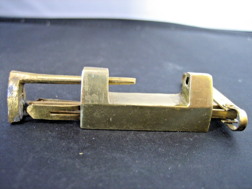 Vintage hand made miniature brass lock and key - Picture 7 of 8
