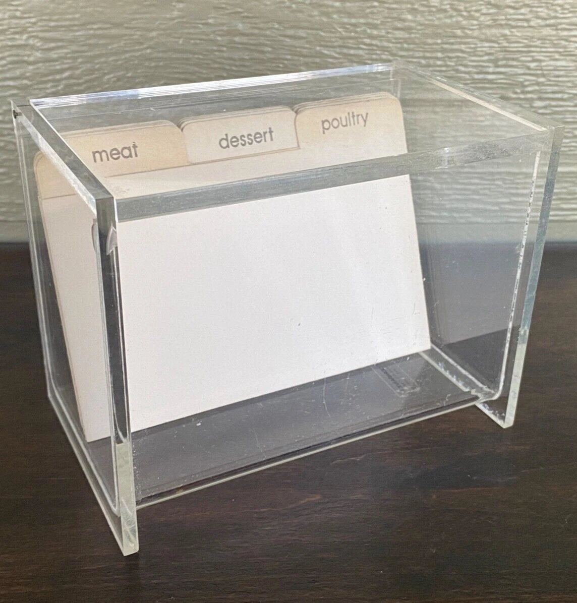 Vintage Clear Acrylic Recipe Box by Two's Company Made in Hong Kong Unused  | eBay