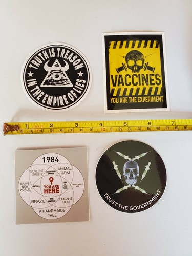 Vaccine 💉 GOV-DID PLANDEMIC HOAX STICKERS 3 Pack LOT YOU ARE THE RESEARCH - Picture 4 of 9