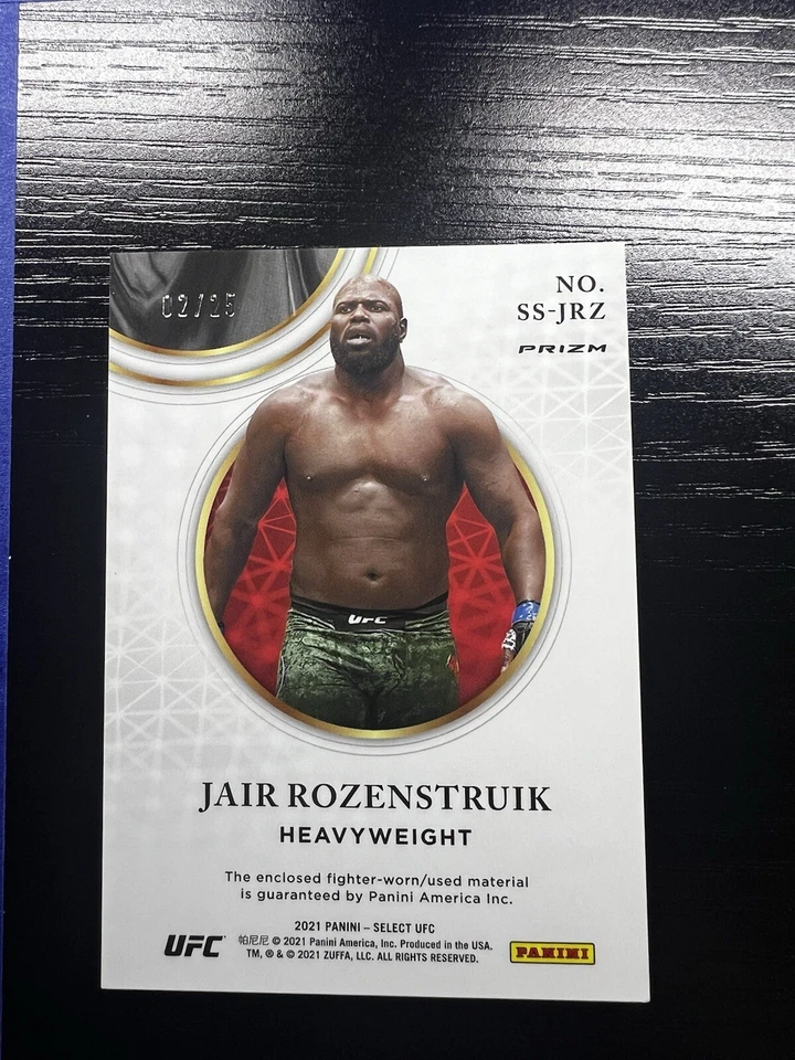 2021 Panini Select UFC JAIR ROZENSTRUIK Tie Dye Prizm Relic # 2/25 FIGHTER WORN - Image 2 of 3