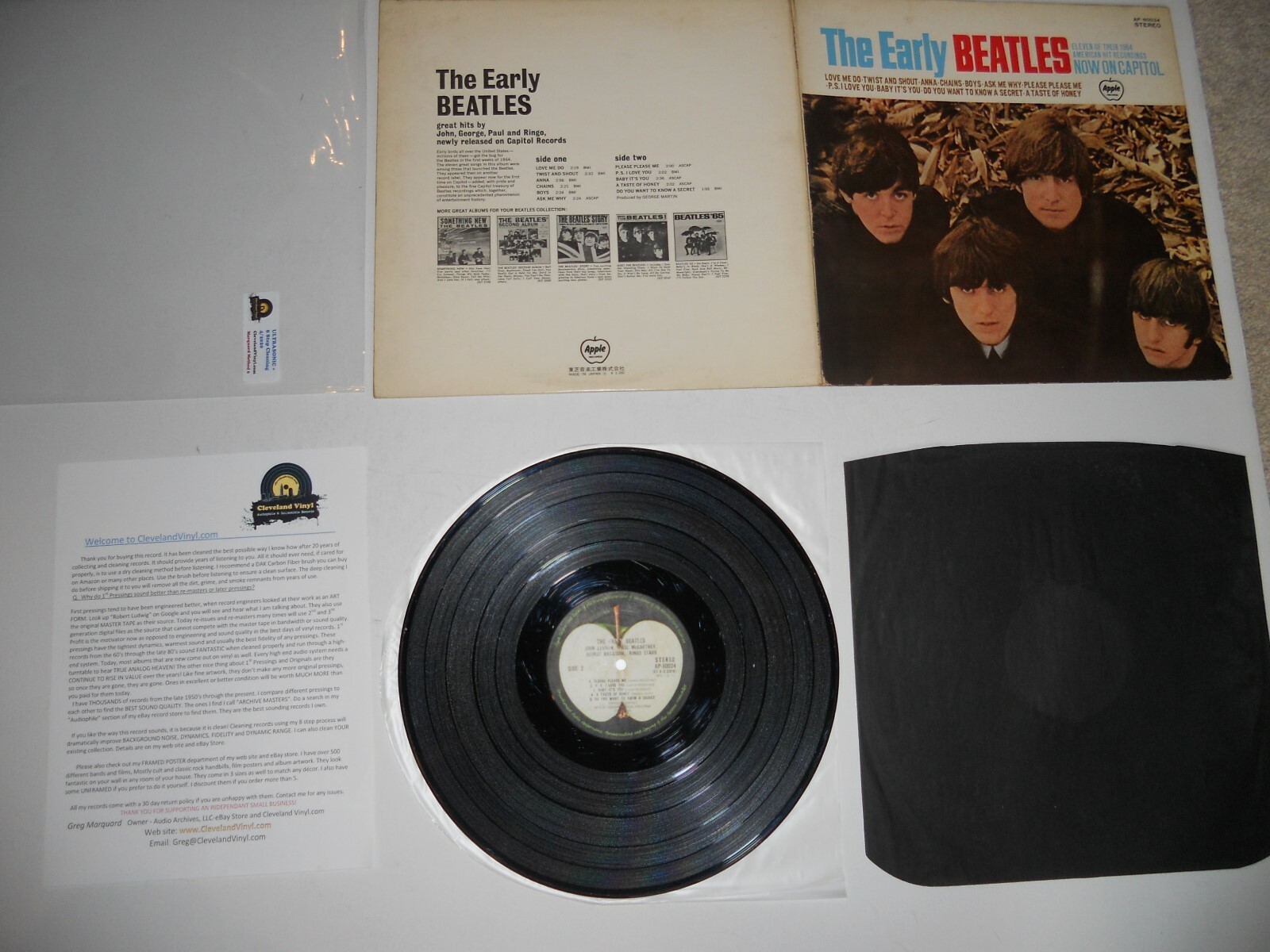 Beatles Early beatles Audiophile Japan '74 VG AP-80034 ULTRASONIC Clean |  eBay