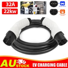 32A 22kW Type2 to Type 2 EV 5M Charging Charger Power Cable BYD Tesla Model Y/3