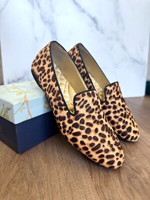 BIRDIES Loafers Calf Hair Cheetah Leopard Flats Women's 8.5 Shoes