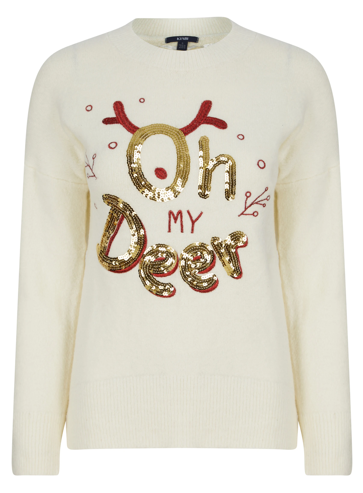 Ladies Cream Christmas Santa Xmas 