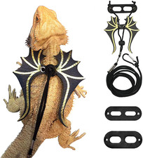 Bearded Dragon Lizard Leash Harness - 3 Size Pack Dinosaur Wing Lizard Harness L